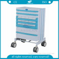 AG-WNT001 moving ABS plastic medical emergency drugs trolley
